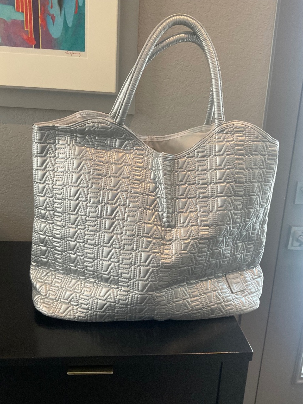 Silver Metallic Tote